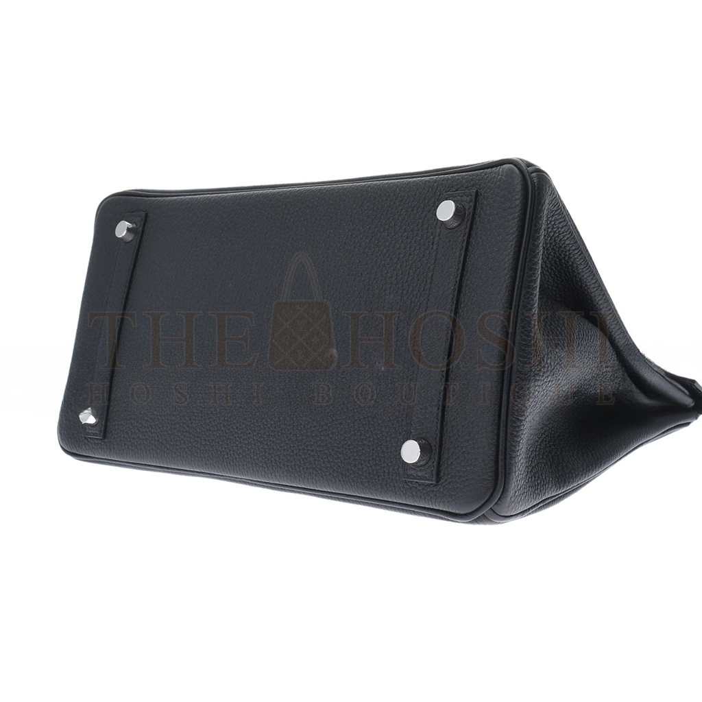 H**me5 MASTER BARKIN 35 BAG IN BLACK MATTE CROCODILE AND LEATHER 461161 (35*25*18cm) Master Quality